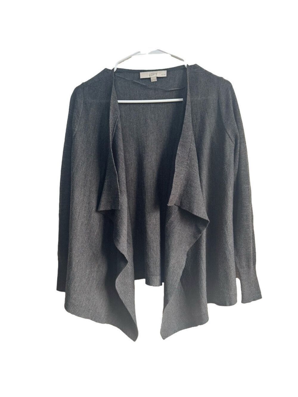 LOFT Lightweight Knit Wool Open Cardigan